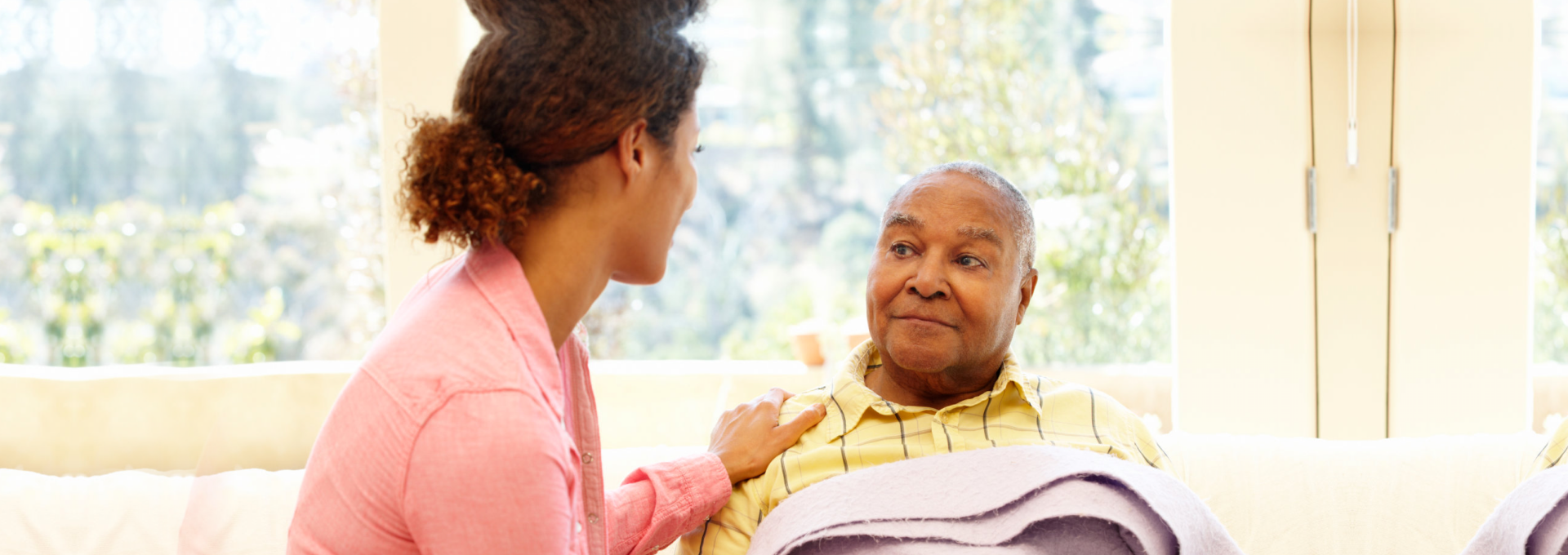 Caregiver taking care of elder